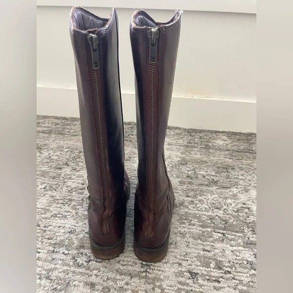 UGG Seldon Leather Boots Knee High Full Zip Brown Size 9 Althletic Calf - Picture 7 of 13